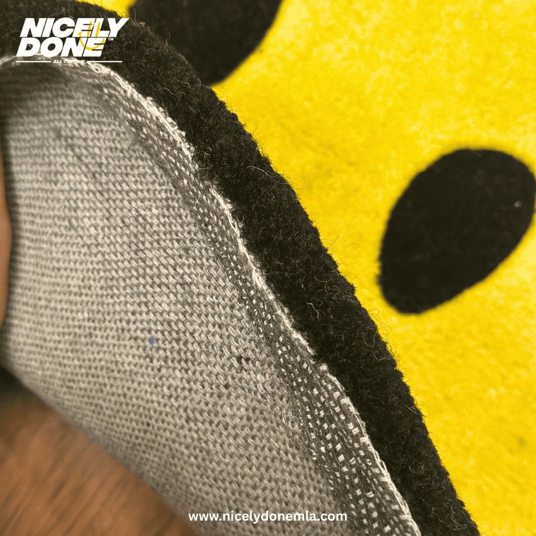 SMILEY FACE HAND-TUFTED RUG (Category: Carpets, Mats & Flooring) located in Manila. Submitted by nicelydone31948 (Listing ID 1423655703, Image 2). Description: ✨ Hand-tufted texture ✨ Thick, soft pile ✨ Eye-catching all-over smiley design ✨ Perfect for bedrooms, studios, creative spaces & chill corners.