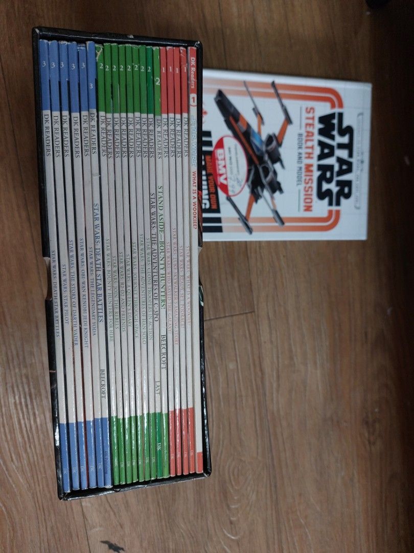 Star Wars DK Readers Book Set read desc (Category: Storybooks) located in Taguig. Submitted by bloomingski.glamour_lifestyle (Listing ID 1423648898, Image 1). Description: - Star Wars book collection - Includes "Stealth Mission" book - Features DK Readers with Star Wars stories - Books are in a box - Great for Star Wars enthusiasts!.