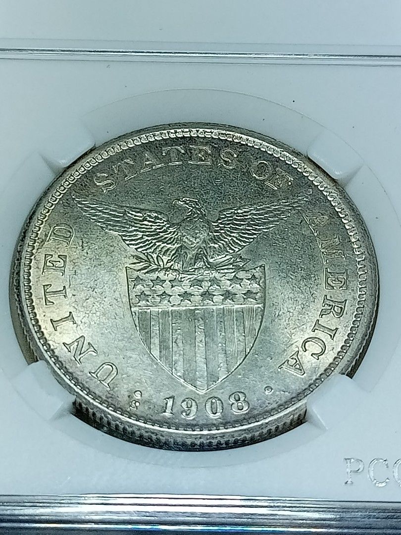 1908 S US Philippines One Peso Coin Silver (Category: Currency) located in Silang. Submitted by pickright (Listing ID 1423924146, Image 1). Description: - 1908 S US Philippines One Peso Coin - with luster - Includes slab casing.