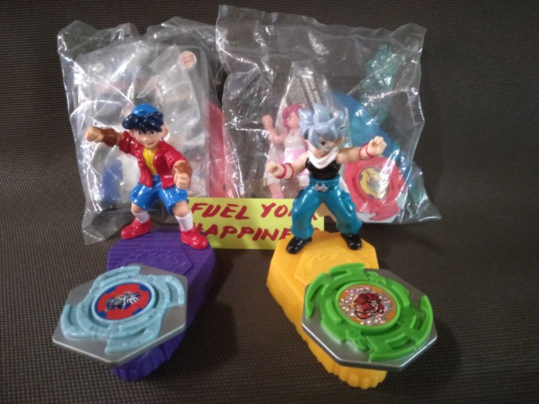 2002 Beyblade Spin Champs Burger King Happy Kids Meal Toys (Category: Action & Battle Toys) located in Bulacan. Submitted by fuel-your-happiness (Listing ID 1423911492, Image 2). Description: 👉 3000.00 NO RESERVATION LOCATION: Bulakan 2002 Beyblade Spin Champs Burger King Full set 4/4 Hard to find DELIVERY LBC Express --Branch pick up 100.00 Nationwide --Door to door delivery 165.00 Luzon 180.00 Visayas/Mindanao Lalamove - Buyer will arrange boo