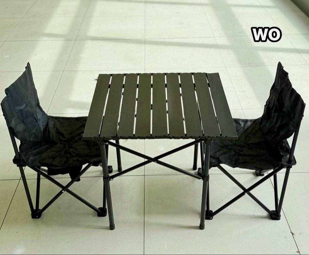 999 ONLY ‼️ 3-PC SET Foldable Camping Chairs and Table (Category: Hiking & Camping) located in Makati City. Submitted by apricooutdoors (Listing ID 1423869725, Image 2). Description: Brand new.