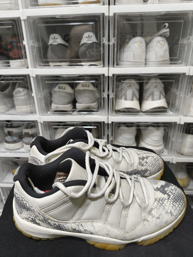 Air Jordan 11 Reteo Low " Snakeskin Light Bone " (Category: Sneakers) located in Taguig. Submitted by riksneakersnstuff (Listing ID 1423959956, Image 2). Description: selling to decluttermy storage. 100% Authentic with slight yelowing on the sole and just needs a little cleaning..