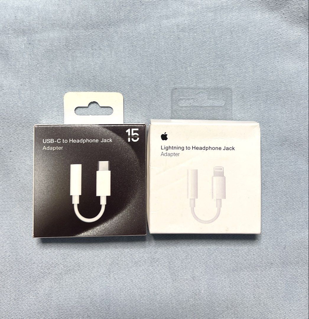 Apple USB-C to Headphone Jack Adapter & Lightning Adapter (Category: Chargers & Cables) located in Manila. Submitted by as_onlineshop11 (Listing ID 1423935889, Image 1). Description: .