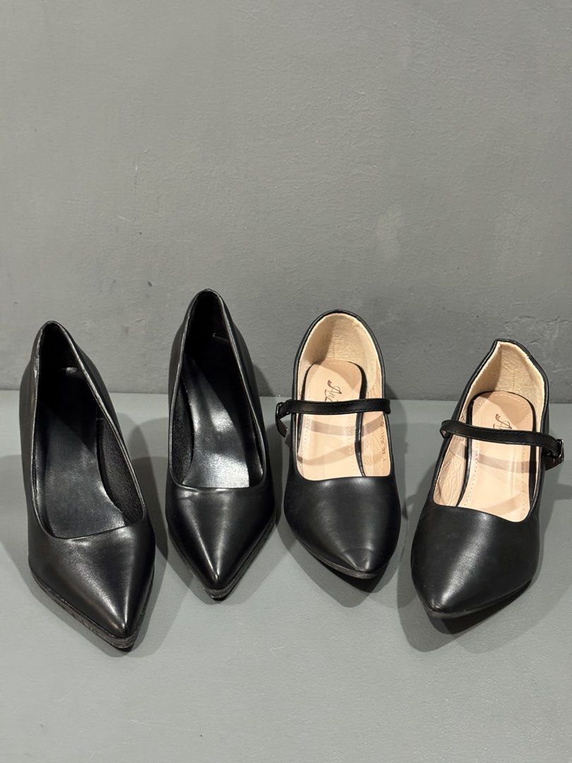 Black Pointed Heels and Mary Janes (Category: Heels) located in Antipolo. Submitted by mac.bb (Listing ID 1423807832, Image 1). Description: Used ONCE only for graduation Price for 2 shoes already.