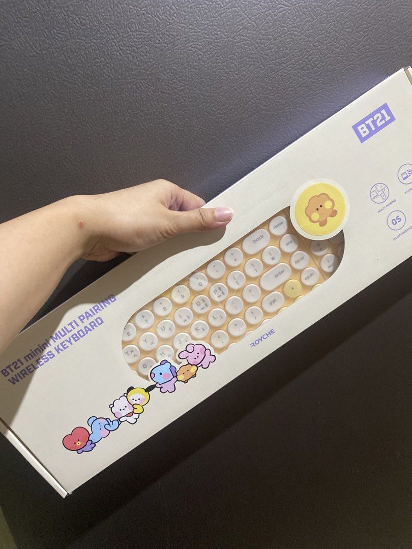 BT21 Mini ShookyWireless Keyboard and Mouse Set (Category: Computer Keyboard) located in Calamba. Submitted by page_areumone1 (Listing ID 1423822911, Image 2). Description: Sold as Set. Price is discounted and fixed Shooky Set Only.