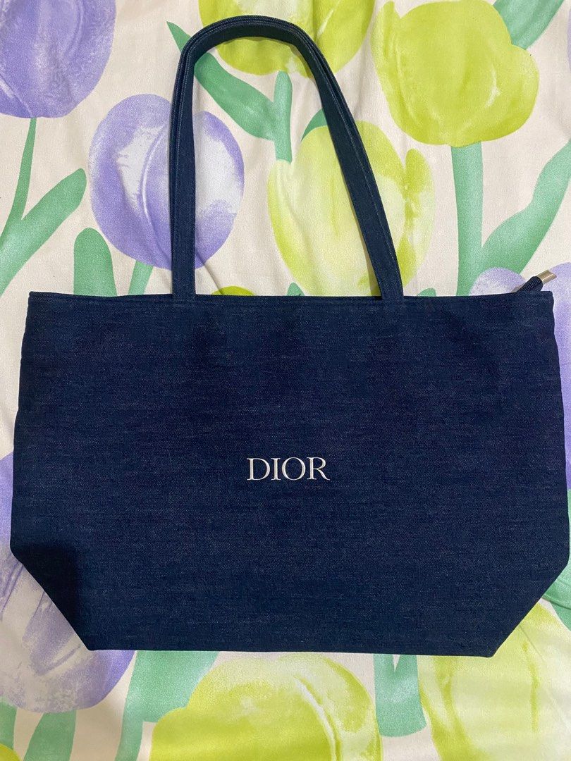 Dior Denim zippered tote bag (Category: Luxury Bags & Wallets) located in Paranaque City. Submitted by chelleann12 (Listing ID 1423916093, Image 1). Description: Denim tote bag complimentary VIP gift..
