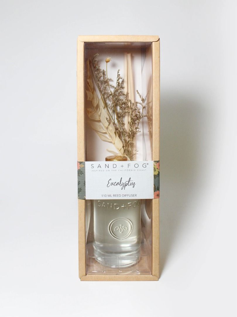 Sand and Fog Eucalyptus Reed Diffuser 110 ml New in Box (Category: Home Fragrance) located in Makati City. Submitted by savedeal (Listing ID 1423945316, Image 1). Description: Invest in relaxation with Sand + Fog collection, inspired by the sun-kissed shores of southern California, brings you premium scents, innovative designs, and affordable luxury. Match & layer your favorite aromas throughout your home with our aromatic diffusers. Refresh your