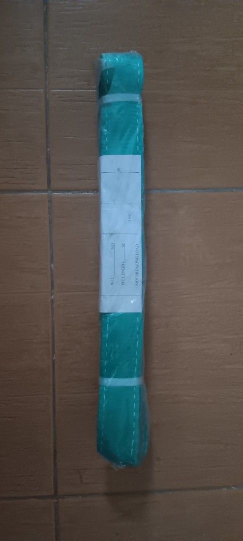 Green Lifting belt 3M (Category: Construction & Building Materials) located in Las Pinas. Submitted by 030700 (Listing ID 1423794220, Image 1). Description: - Brand new green lifting sling - Length: 3 meters - Minimum Breaking Load: 2000 KG - Suitable for various lifting applications - Still in original packaging leftover materials not used !!! Relocating/Moving Soon !!! Most items posted have been stored for a decade or longer hence the discolor