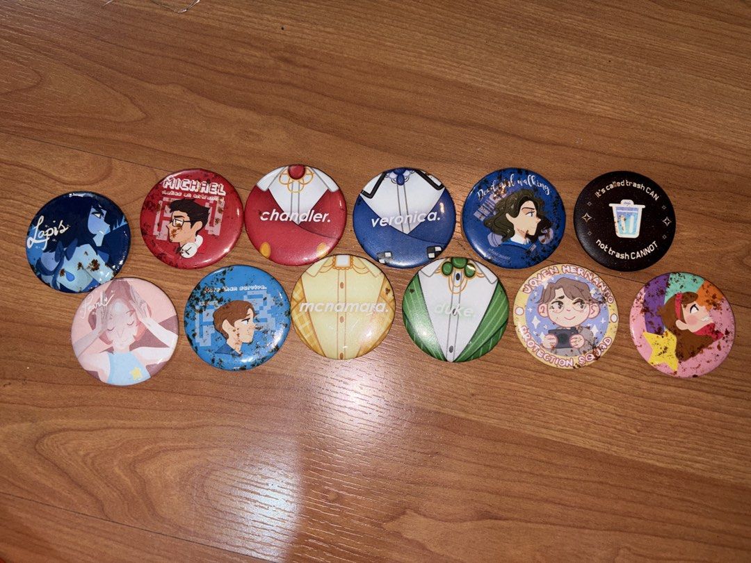 Heathers, Be More Chill, Steven Universe Button Pins (Category: Character Goods) located in Taguig. Submitted by ukaymom (Listing ID 1423899228, Image 1). Description: Take all pins for 100 :) Decluttering.