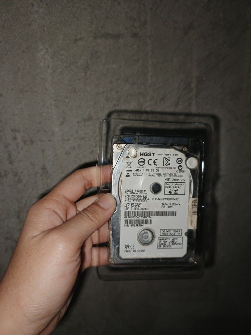 HGST 2.5 INCH SATA 320 GB HDD (Category: Hard Disks & Thumbdrives) located in Pateros City. Submitted by chooeyble (Listing ID 1423901348, Image 3). Description: HGST - CAPACITY: 320 GB - 2.5 INCH INTERNAL HDD(FITS LAPTOP/ DESKTOP GOOD WORKING CONDITION FOR INQUIRIES: 09101653177.