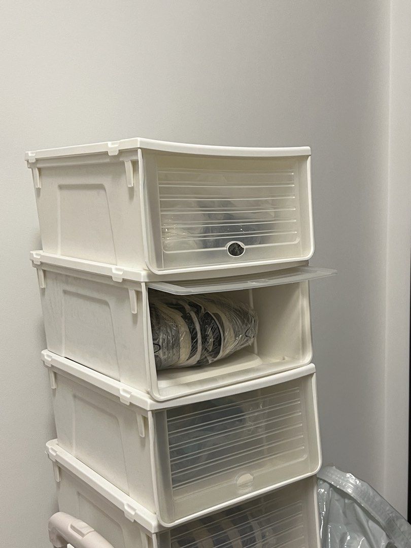 Stackable White Shoe Storage Boxes496738588784087041