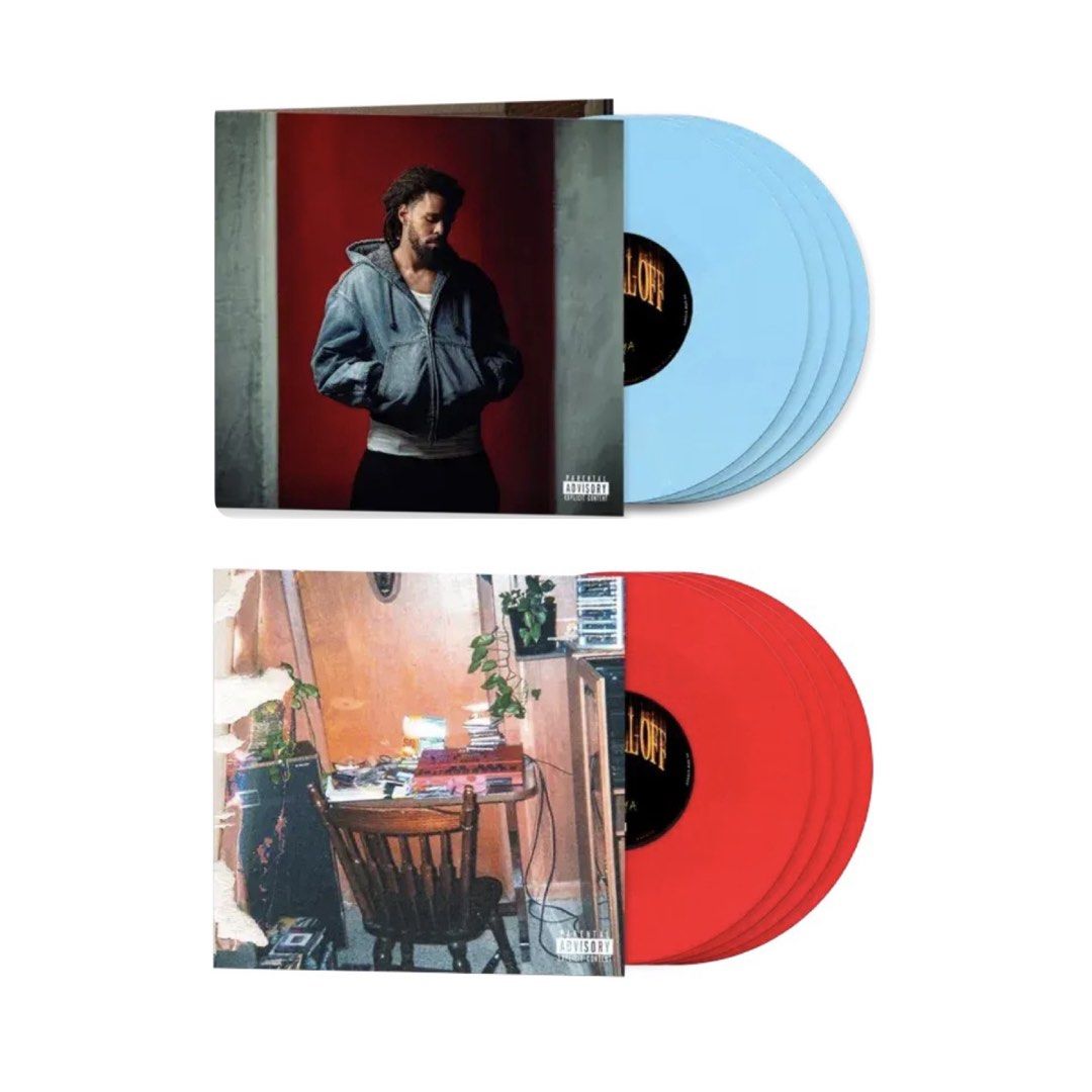 J. Cole — The Fall-Off Red / Blue Vinyl LP Record, Hobbies & Toys