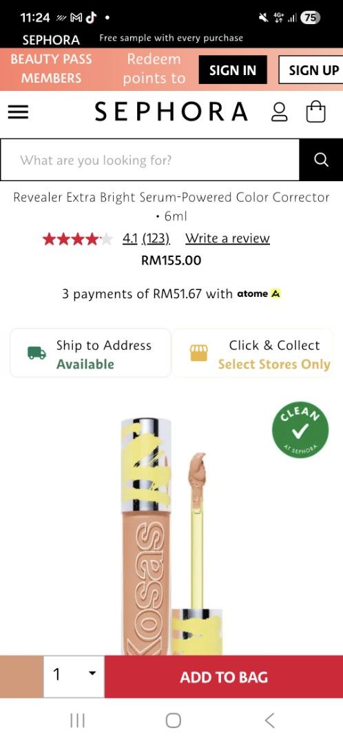 Kosas Revealer Extra Bright Serum-Powered Color Corrector, Beauty ...