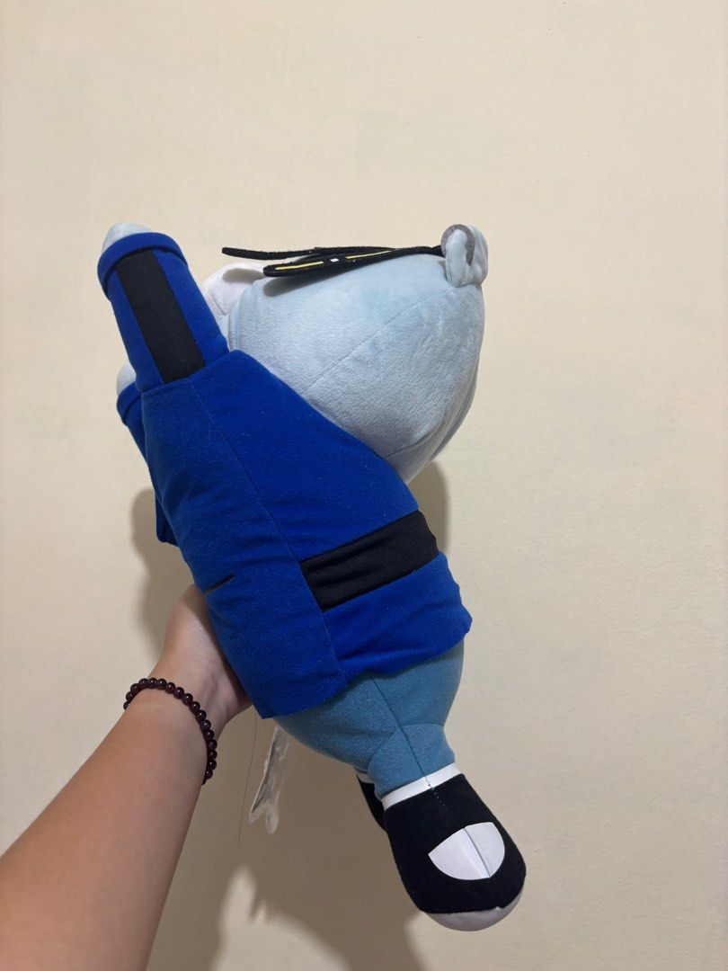 Krunk Bigbang Plush Toy Taeyang (Category: Plushies & Soft Toys) located in Muntinlupa City. Submitted by bbtrc (Listing ID 1423920941, Image 2). Description: - Krunk Bigbang plush toy Taeyang - Features a blue bear character - Wearing a blue jacket and jeans - Includes black shoes - Unique hairstyle - Comes with a tag - Perfect for Bigbang fans and collectors.