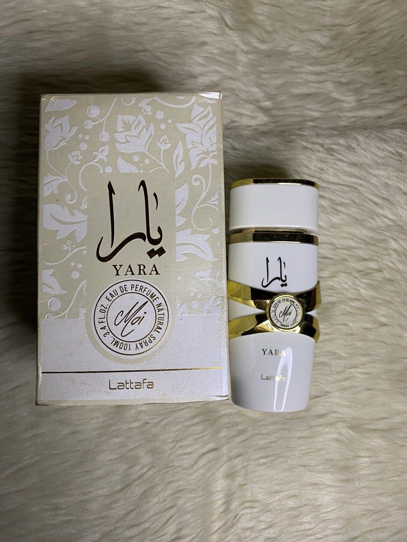 Lattafa Yara Moi Eau de Parfum 100ml (Bottle only) (Category: Fragrance & Deodorants) located in Caloocan City. Submitted by declutterbycha (Listing ID 1423890475, Image 1). Description: -perfume bottle only with box -for display purpose only 💰MODE OF PAYMENT: Uniobank, Maribank, Gotyme, Gcash 📦MODE OF DELIVERY: LBC Express, J & T Express, Grab, Lalamove .