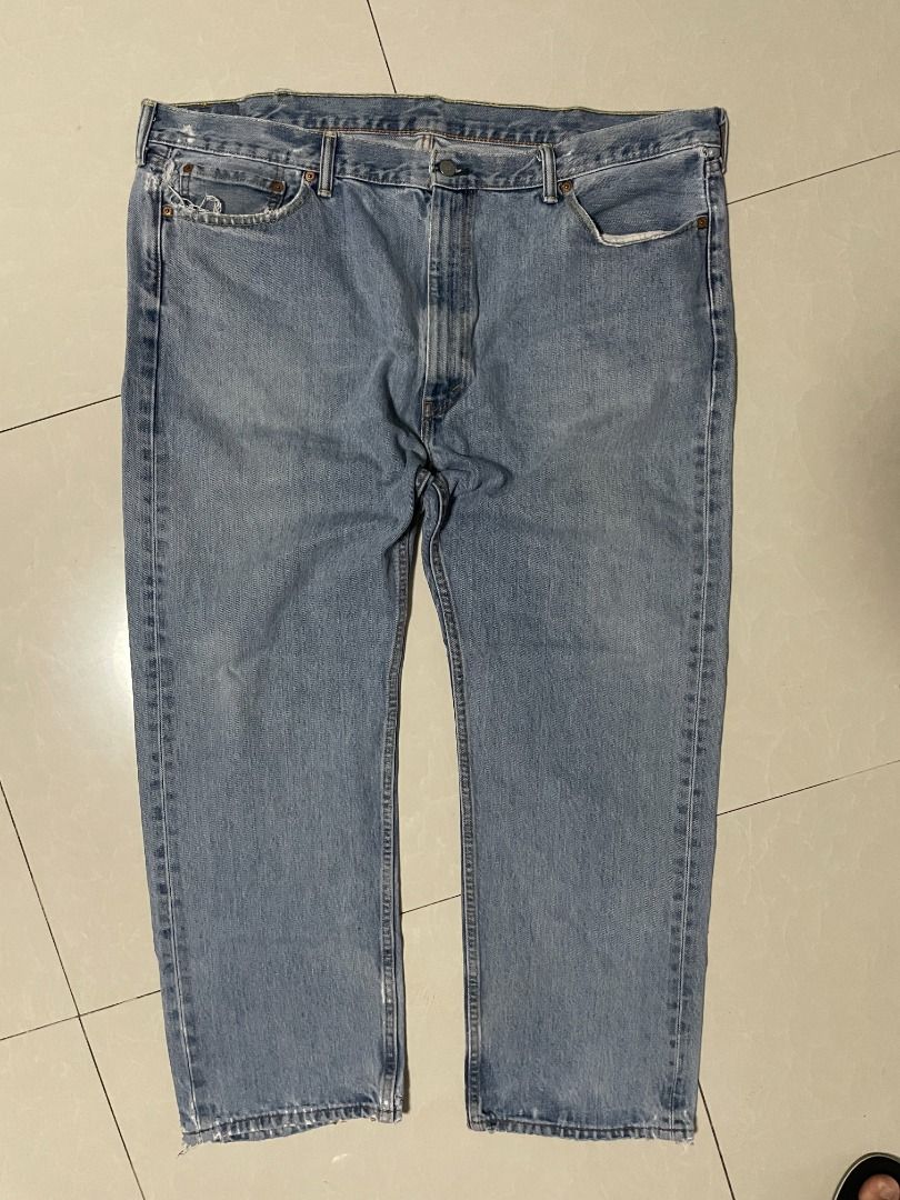 Levi's 505 Small-e double sided red tab Light Wash 44 x 30 (Category: Jeans) located in Silang. Submitted by pau_sober (Listing ID 1423882589, Image 1). Description: Levi's 505 Small-e double sided red tab Light Wash Regular fit 44 (waist) x 30 (inseam) inches 14 inch thigh 15 inch rise Great condition 8/10 issue: small tear sa crotch area 700 + shipping.