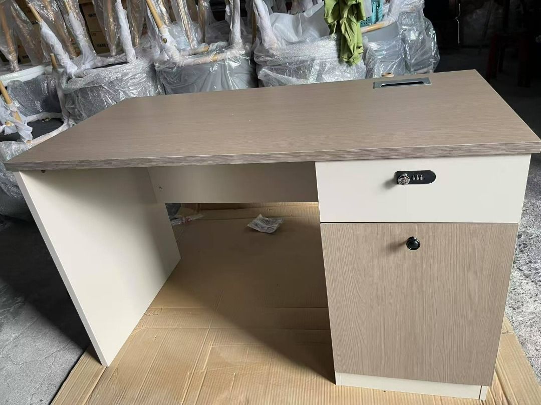 Office Table 120x60cm High Quality Table Durable wood laminated (Category: Tables & Sets) located in Guiguinto. Submitted by yalihome_furnitures (Listing ID 1423799887, Image 3). Description: Office Table Front Desk, Computer desk, Study desk 120cmX60cm and 74cm height High Quality Table Durable wood laminated Comnination lock drawer and Cabinet Color Biege Ready for assemble Brandnew We accept Lalamove pickup and Direct Pickup Warehouse Located 