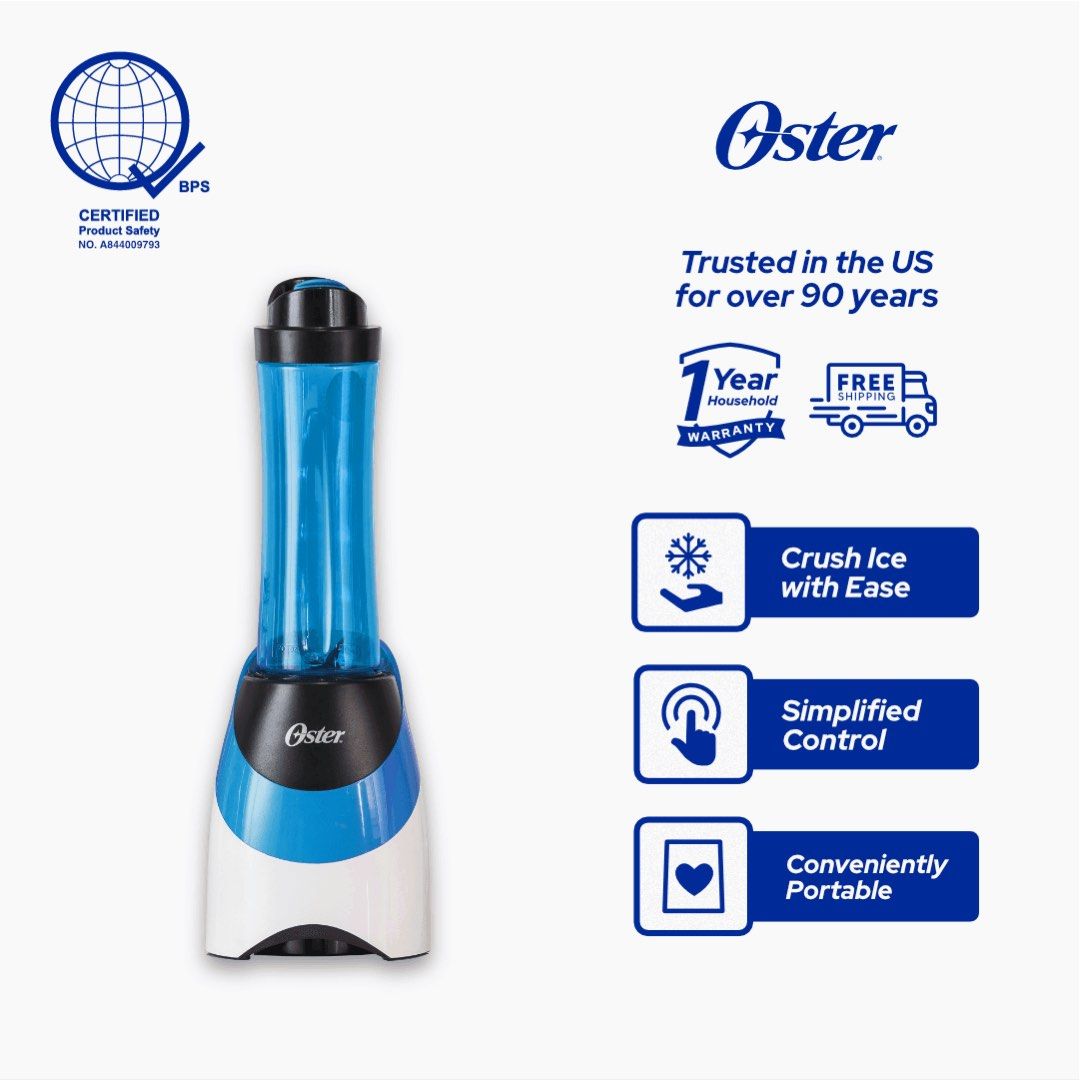 Oster MyBlender Personal Blender (Category: Juicers, Blenders & Grinders) located in Quezon City. Submitted by poro.closet00 (Listing ID 1423836022, Image 1). Description: OSTER MYBLENDER WITH GREEN BOTTLE - purchased in 2025 for ₱2,250 - used < 10 times - perfect condition - no box RFS: was gifted a different one 2 weeks after buying the oster MORE DETAILS - Oster Personal Blender for smoothies and shakes. - Portable and easy to use. - Crushes i
