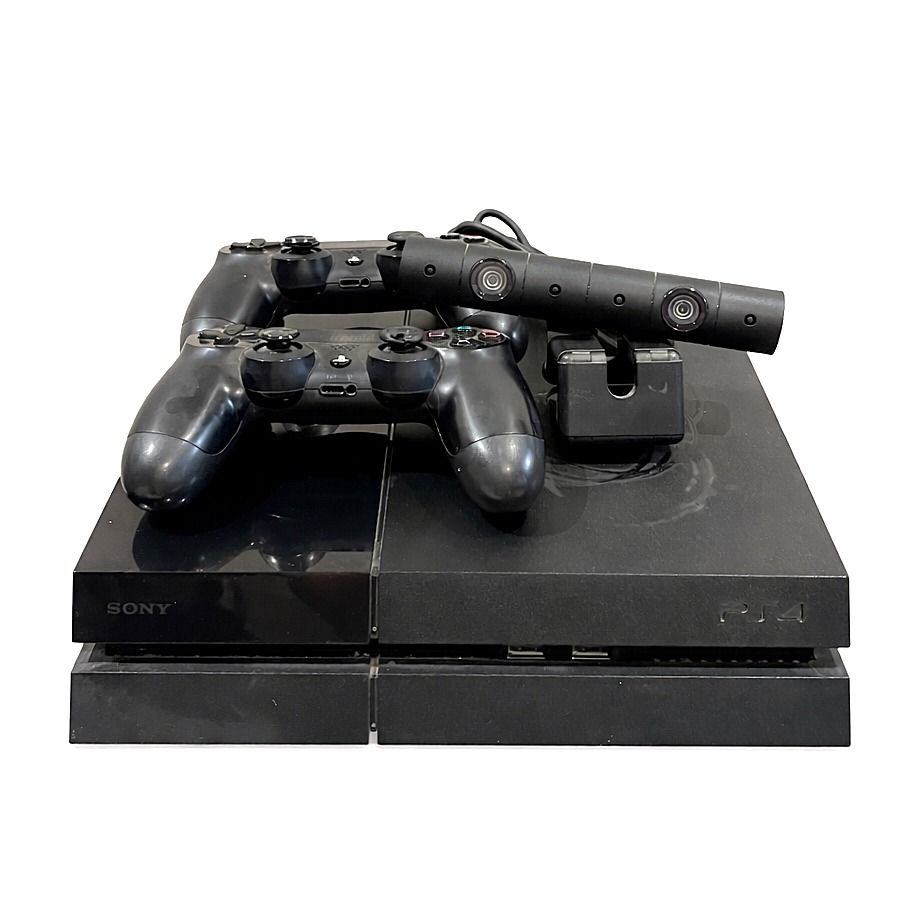 PS4 Fat 500GB Bundle + 2 Controllers + PS Camera + 6 Games (Category: PlayStation) located in Pasig City. Submitted by hodgepodgeecoshop (Listing ID 1423504616, Image 1). Description: All 100% working, no issues, ready for plug-and-play. Great for family gaming or those looking to start their PS VR journey. Inclusions: PS4 Standard (Fat) 500GB Console 2x Original DualShock 4 Wireless PS4 Controllers (good battery life, no stick drift) PlayStation