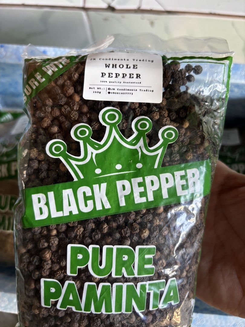 Pure Paminta Black Pepper - Whole, Crack, Ground (Category: Spice & Seasoning) located in Manila. Submitted by bananannanad (Listing ID 1423791018, Image 1). Description: PAMINTA SELLING! Naghahanap kayo pampasarap ng ulam niyo? Dito na kayo bumili sa’min! Garantisado ang kalidad ✅ Amoy palang alam mong sulit ✅ We sell also sell: ground pepper whole pepper cracked pepper Payment via gcash for shipping (shouldered by buyer) ‼️ Will ship via lalamo