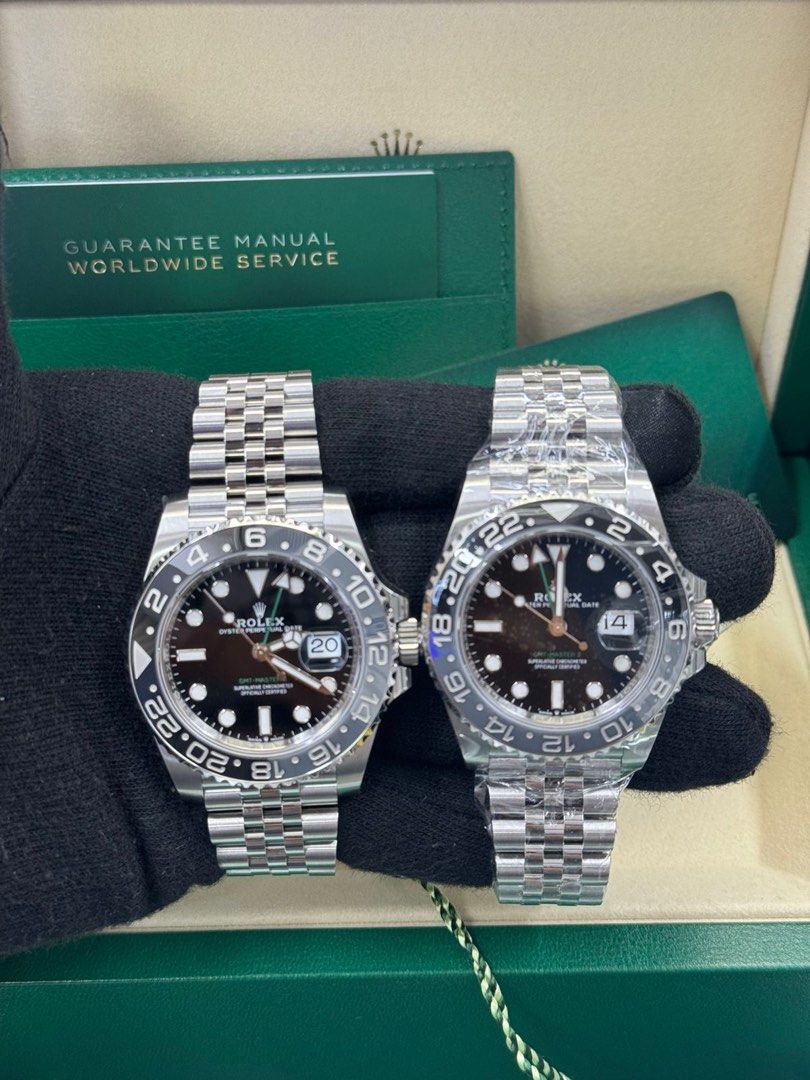 Rolex GMT-Master II Bruce wayne brand New (Category: Luxury Watches) located in San Juan City. Submitted by ajtswisswatches (Listing ID 1423934710, Image 1). Description: Rolex GMT-Master 2 Bruce wayne Ref # 126710GRNR Bracelet: jubilee steel Year: 2026 Condition: 10/10 brand New Complete Set- new green Box, Rolex card Certificate. Open for authentication Php 1,270,000 Pick Up GH san Juan Dm for interested..