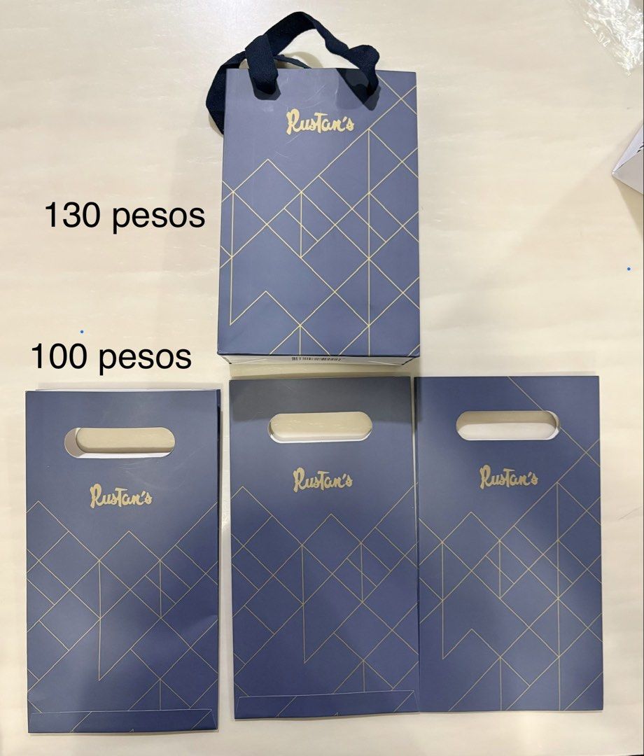 Rustan’s Paper Bag (Category: Luxury Bags & Wallets) located in Manila. Submitted by curatedclosetbyj (Listing ID 1423934903, Image 1). Description: - navy blue Rustan’s paper bag.