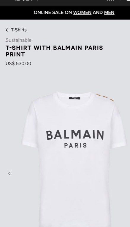 Sale!! Authentic / Original Balmain Paris Tshirt (Category: Luxury Apparel) located in Manila. Submitted by anything4less (Listing ID 1423946826, Image 1). Description: Sale!! Authentic / Original Balmain Paris Tshirt with gold font color and shoulder hardware. Alam ko sa Hong Kong niya nabili yan dati. Mabilisang post lang ulit guys kasi sobrang busy. Andiyan na details. Hehe. ✌🏻 mga nakalkal sa maids quarters namin na mga lumang damit. Ayaw na