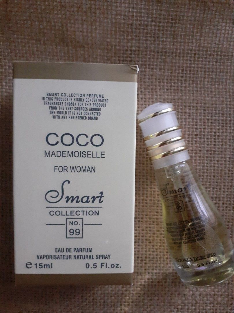 IMPORTED Smart Collection No. 99 (Coco Mademoiselle) (Category: Fragrance & Deodorants) located in Manila. Submitted by plebi0808 (Listing ID 1423868286, Image 2). Description: - Smart Collection No. 99 (Coco Mademoiselle) - 15ml Eau de Parfum - Features elegant packaging - Ideal for daily use.