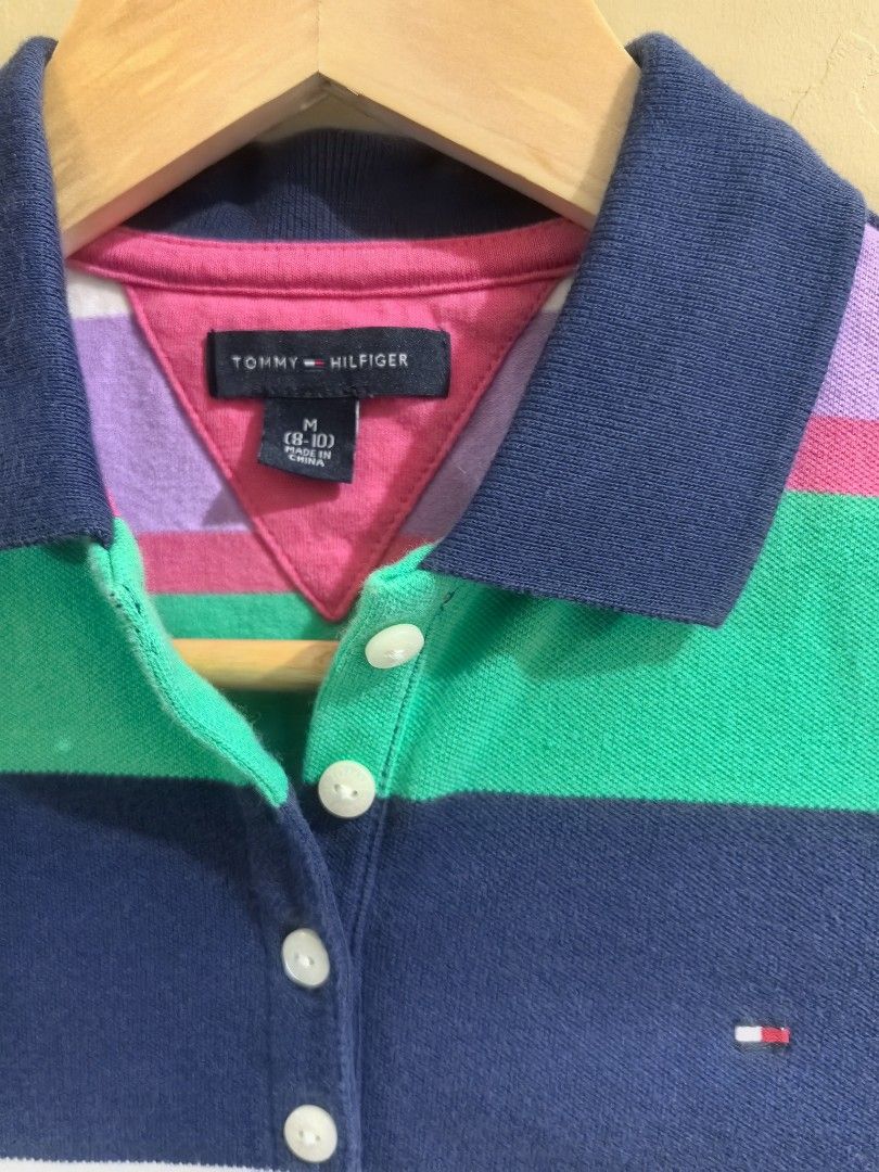Tommy Hilfiger Striped Polo Dress (Category: Babies & Kids Fashion) located in Argao. Submitted by klay0515 (Listing ID 1423875621, Image 2). Description: - Tommy Hilfiger polo dress - Size: M (fits 8-10yrs old) - Dimension 14x29 - Design: Striped - Features: Collared neckline, three-button placket, short sleeves - Made in China - Fabric: 95% cotton, 5% elastane.