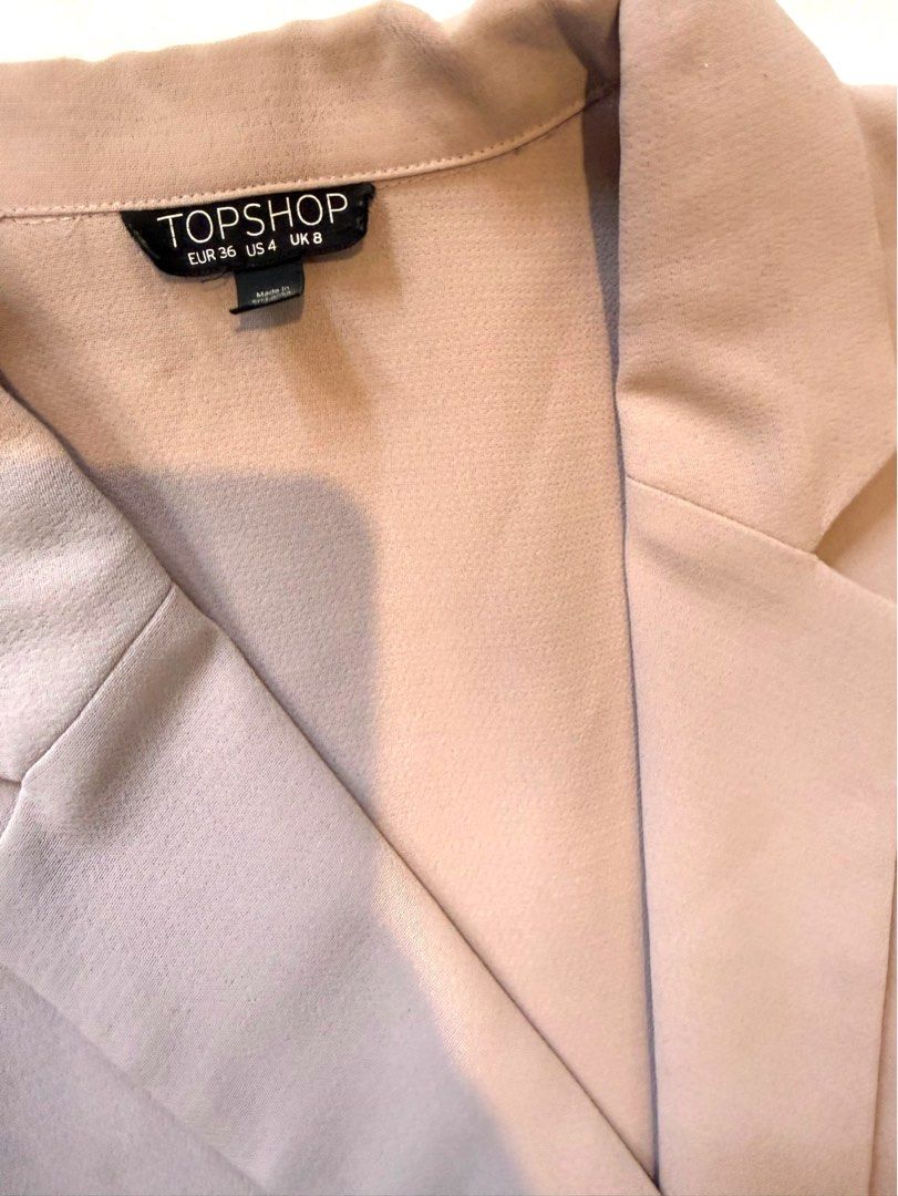 Topshop Blazer Dress Coat (Category: Coats, Jackets and Outerwear) located in Antipolo. Submitted by decluttering.shopph (Listing ID 1423934758, Image 3). Description: - Topshop Blazer Dress Coat - Size: S/EU 36/UK 8/US 4 - Elegant and versatile design - Neutral color - Perfect for a chic look.
