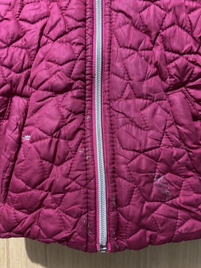 UKAY: Body Glove Toddler Padded Winter Jacket 2T (Category: Babies & Kids Fashion) located in Quezon City. Submitted by delighted_area (Listing ID 1423937301, Image 2). Description: Ukay sourced, please manage your expectation. in well used condition. See photos for flaws. - Body Glove jacket - Vibrant magenta color - Size 2T - Quilted design - Hooded - Full zipper closure - Two pockets - Bright pink interior lining - Made in Bangladesh.