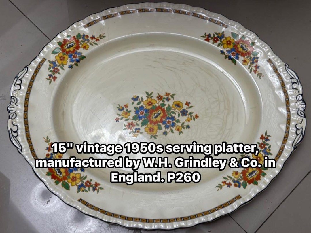 Sale!Vintage Grindley Serving Platter (Category: Dinnerware & Cutlery) located in Mandaluyong City. Submitted by elainelawenko (Listing ID 1423883230, Image 1). Description: .