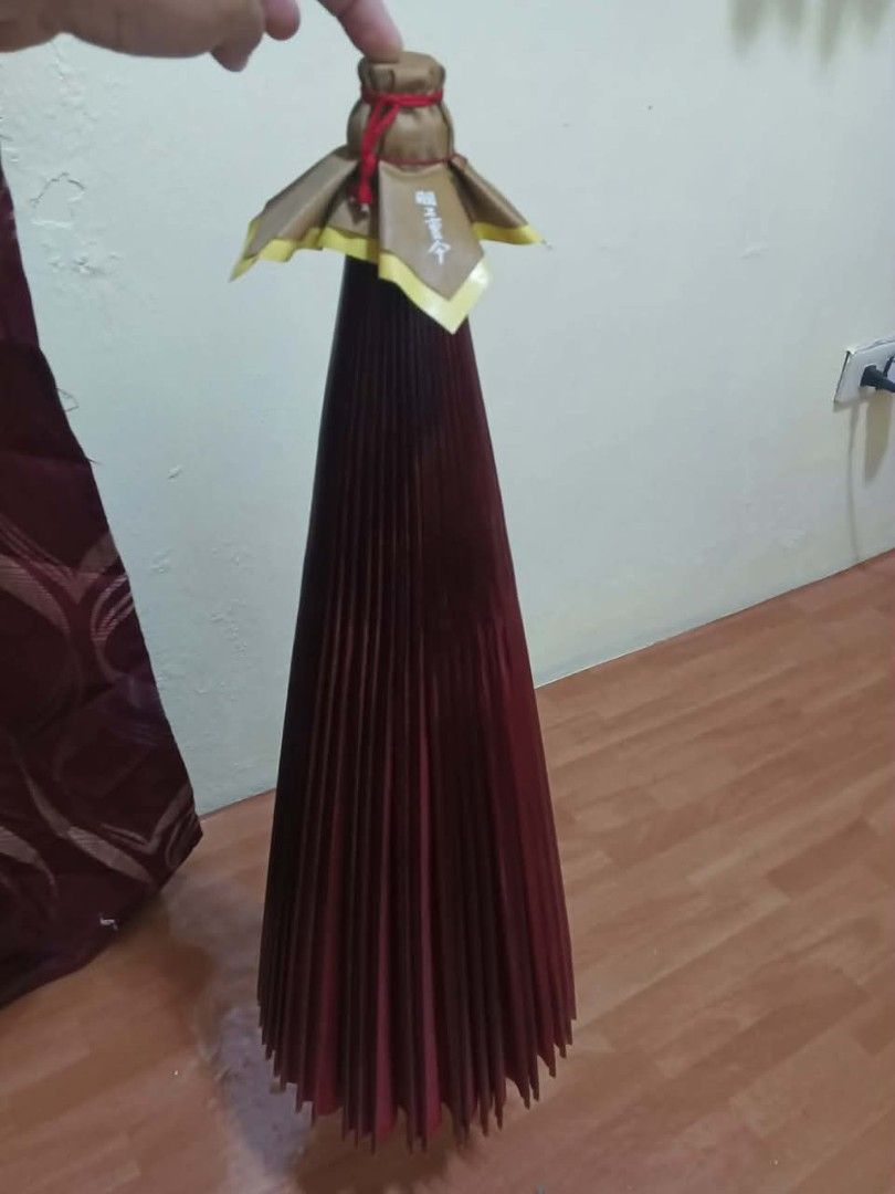 Vintage Red Paper Umbrella (Category: Umbrellas) located in Caloocan City. Submitted by youngdog_7a3ee7 (Listing ID 1423854846, Image 1). Description: - Vintage red paper umbrella - Detailed wooden frame - Classic design - Long handle with decorative top - Pleated red paper creates a full, round shape - Well-made and unique - Ideal for collection or decoration.