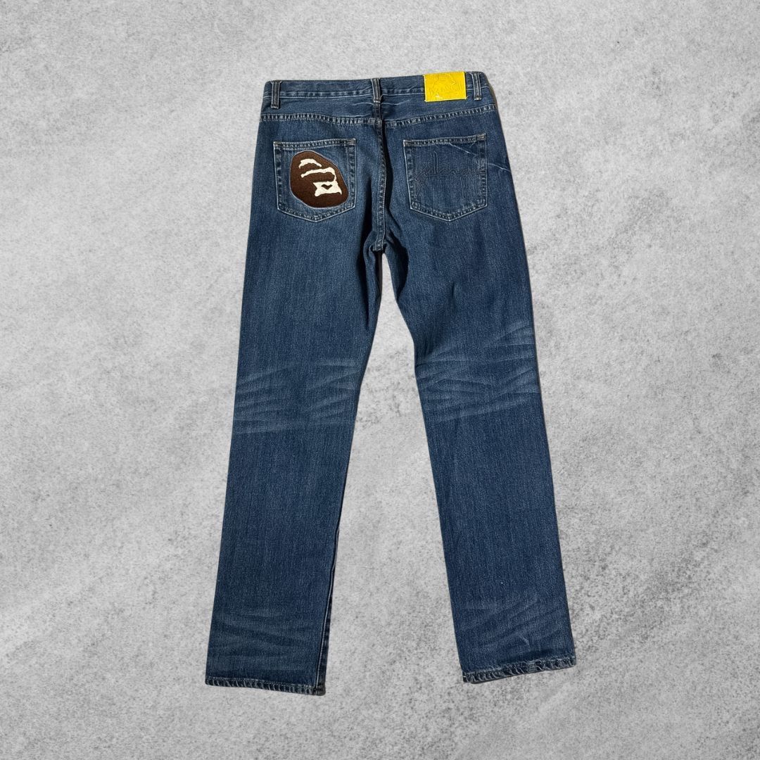 XLARGE JEANS EMBROIDERED LOGO (Category: Jeans) located in San Pedro. Submitted by thriftsouthfinds (Listing ID 1423888526, Image 2). Description: Length: 45 inches Width: 19.5 inches.