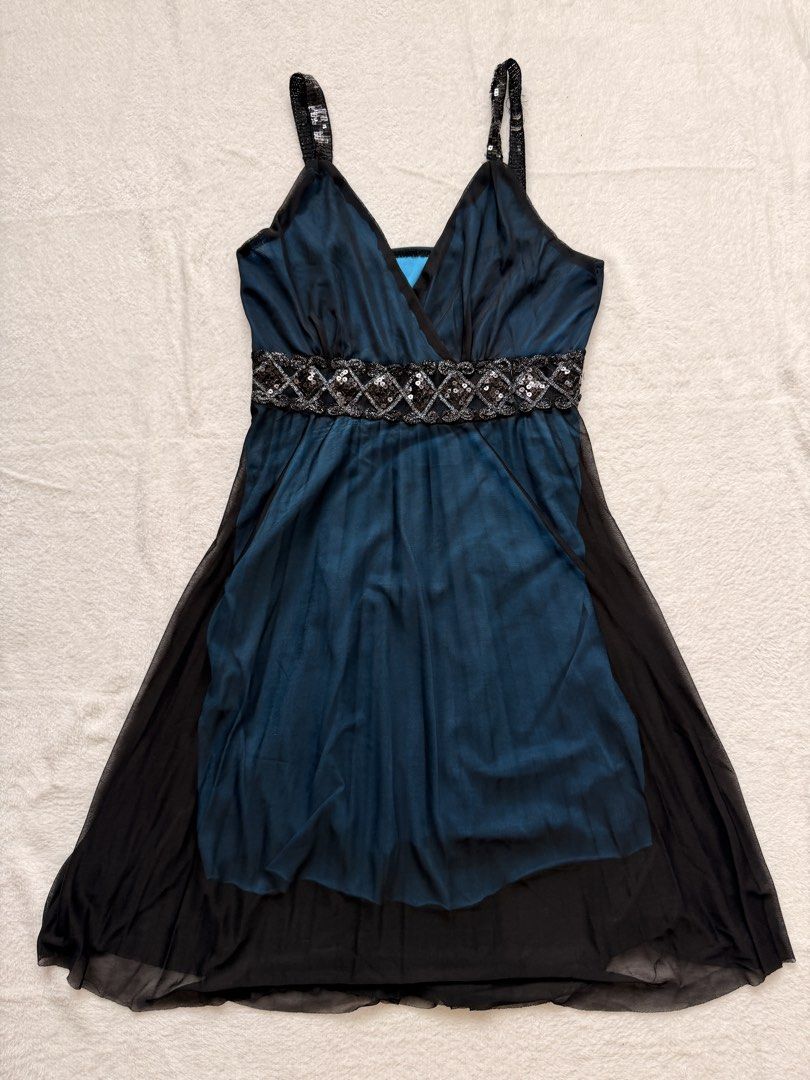 Y2K Mesh Dress with Sequin Details (Category: Dresses) located in Manila. Submitted by beizfinds (Listing ID 1423859434, Image 1). Description: Check slides for item description. Best with jeans or boots for a y2k look <3.