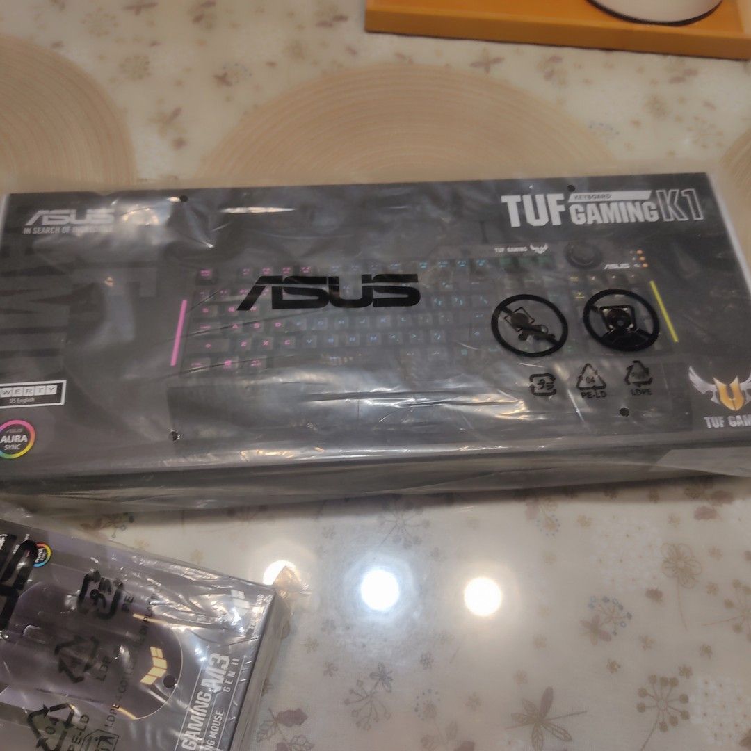 ASUS TUF Gaming K1 Keyboard (Category: Computer Keyboard) located in Antipolo. Submitted by angelantipz (Listing ID 1419483969, Image 2). Description: - ASUS TUF Gaming K1 keyboard - Black color - RGB lighting - Brand new, in original packaging - Designed for gaming slightly negotiable .