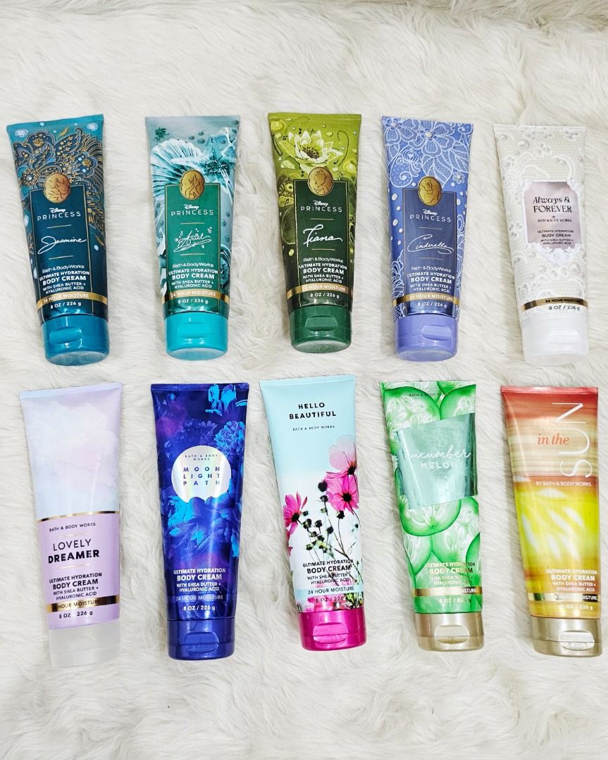❗️SALE❗BATH & BODY WORKS ULTIMATE HYDRATION BODY CREAM (Category: Body Care) located in Quezon City. Submitted by trinityboutique (Listing ID 1419456896, Image 2). Description: ❗️SALE❗BATH & BODY WORKS ULTIMATE HYDRATION BODY CREAM - ₱350.00 EACH [₱100 OFF!] DETAILS: - Purchased in the USA - BRAND NEW! Never been opened. AVAILABLE ✅4EVER SWEET ❌️ALWAYS & FOREVER ❌️AMBER BLUSH ✅BAHAMAS PASSIONFRUIT & BANANA FLOWER ✅CALMING SKIES LAVENDER & PEPPERM
