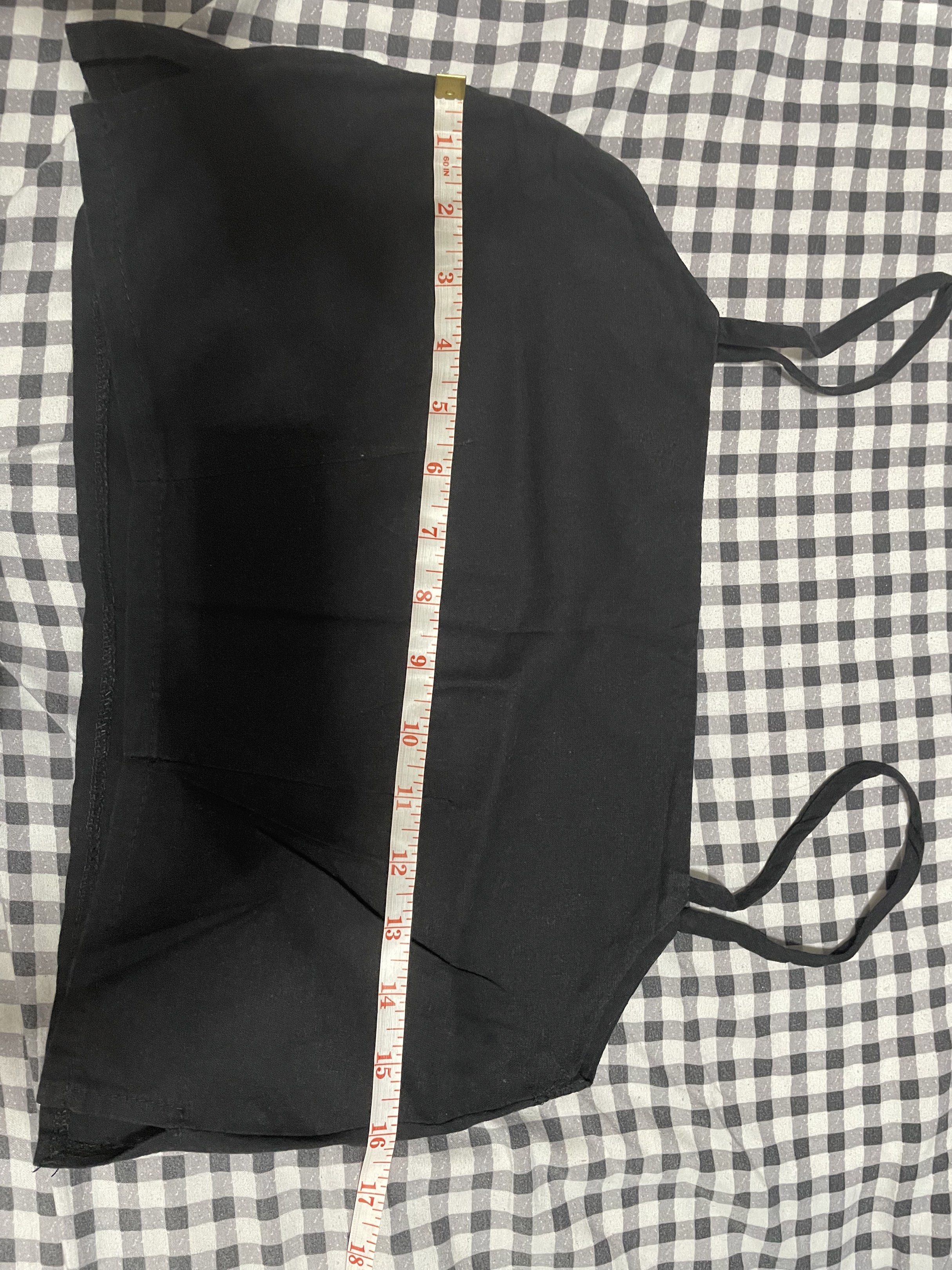 Black Linen Crop Top (Category: Others Tops) located in Quezon City. Submitted by mclbee (Listing ID 1419501689, Image 2). Description: - Black crop top - Thin straps - Bust: ~16” - Solid black fabric - Versatile style.