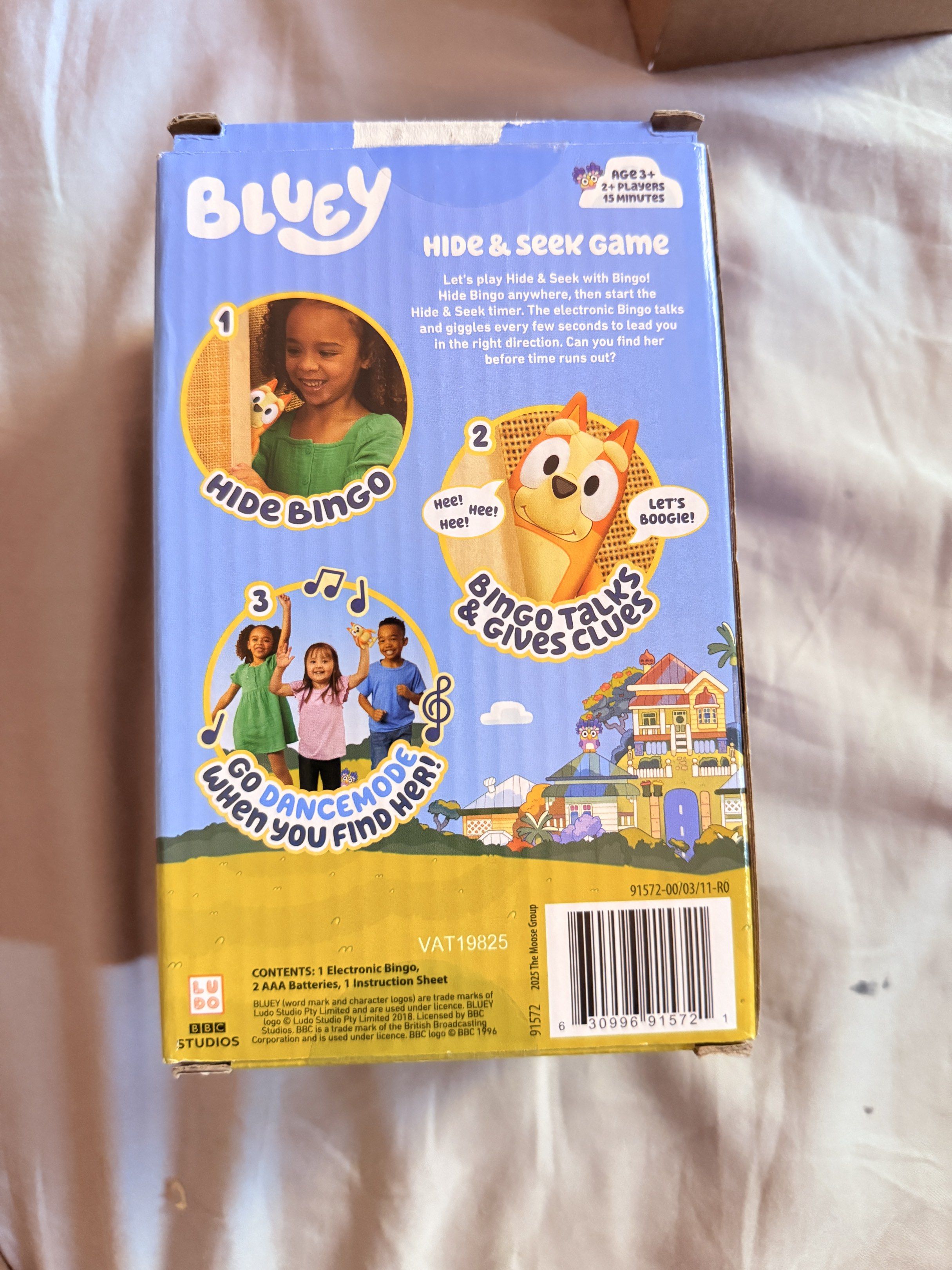 Bluey Hide & Seek Game - Bingo's Edition (Category: Board Games & Puzzles) located in Bulacan. Submitted by makelearningfun (Listing ID 1419483626, Image 3). Description: - Bluey Hide & Seek game with Bingo! - Electronic Bingo gives clues and giggles. - Find Bingo before time runs out! - Includes: 1 electronic Bingo, 1 instruction sheet..