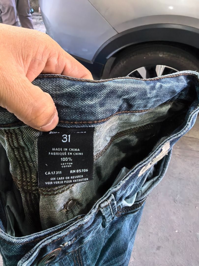 Buffalo Jeans Denim Pants Size 31 (Category: Jeans) located in Quezon City. Submitted by klayp (Listing ID 1419559280, Image 3). Description: - Buffalo Jeans denim pants - Size 31 - Classic five-pocket design - Straight leg fit - Medium wash blue with fading - 100% cotton - Leather Buffalo Jeans logo patch - Made in China.
