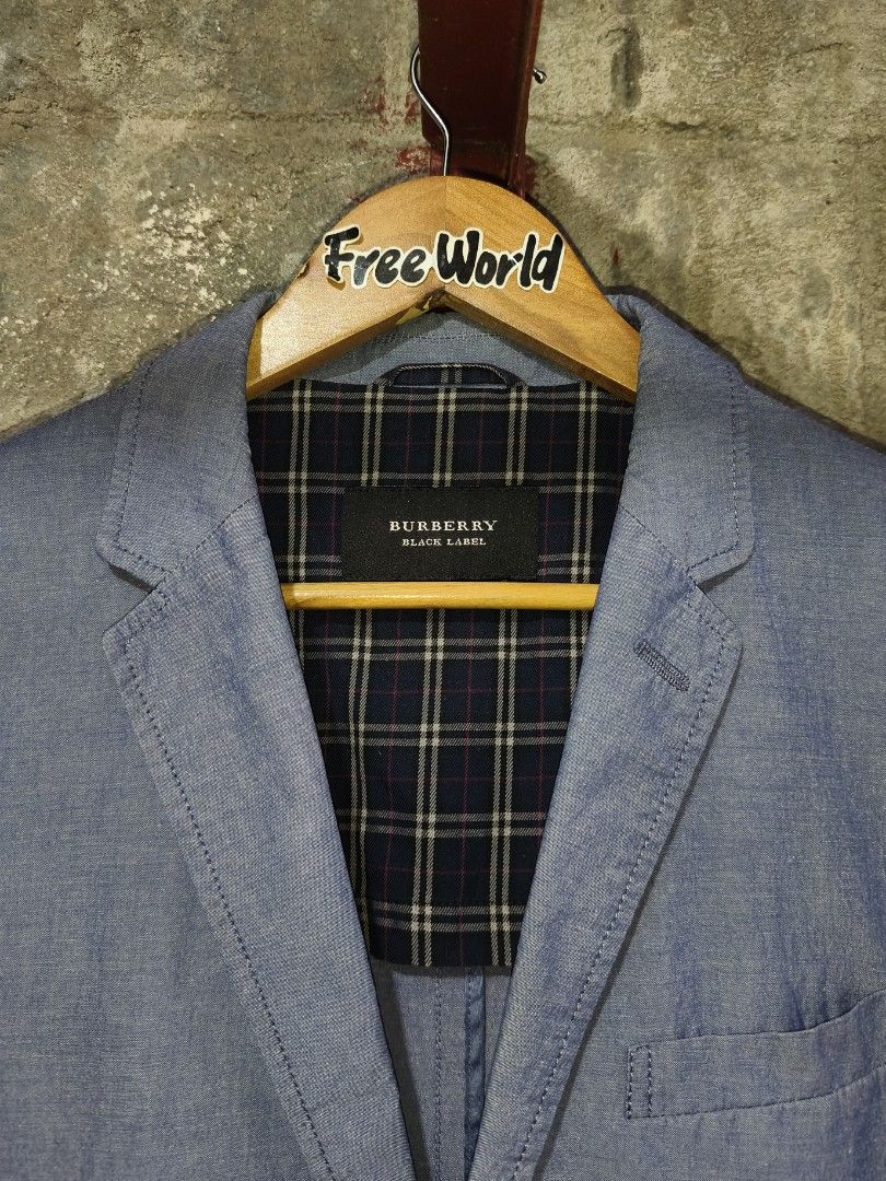 Burberry Black Label Nova Check Linen Tailored Jacket (Category: Formal Shirts) located in Taguig. Submitted by free_world (Listing ID 1419527251, Image 3). Description: Condition - 9/10 Dimes - 20 W x 26 L ₱1,000+sf MOP - GCASH MOD - J&T 📩.