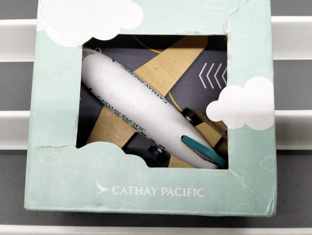 Cathay Pacific Pullback Plane (Category: Vehicle & Diecast Models) located in Baguio. Submitted by toys_of_yesteryear (Listing ID 1419571132, Image 2). Description: 📌loc. Baguio - Cathay Pacific pullback plane - Made from sustainable plantation wood - Painted with non-toxic paint - Sized for little hands - Designed for fun - Pull-back-and-go action - Includes original packaging 📌MoP: Gcash 📌MoD: J&T.