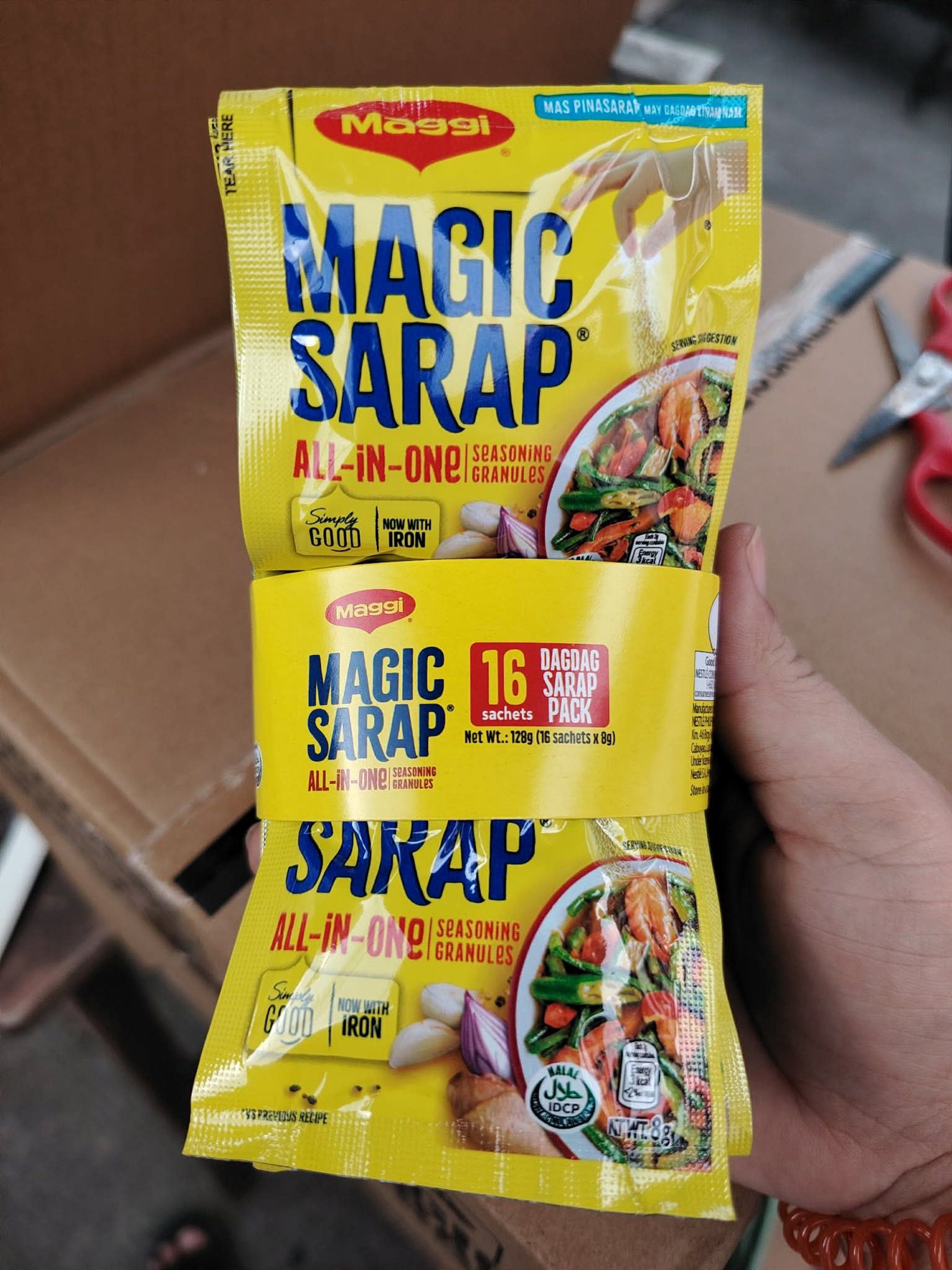 Condiments Magic Sarap Bulk order (Category: Spice & Seasoning) located in Makati City. Submitted by smdcpropertiesrichellecabigan (Listing ID 1419440638, Image 3). Description: CONDIMENTS BULK SALE!!! ALL AVAILABLE: • MAGIC SARAP • CRISPY FRY • GINISA MIX O VETSIN MAS MARAMI, MAS MURA! (LOWEST PRICE) WE CAN ALSO SUPPLY SMALL BUSINESSES COD, LALAMOVE, TRUCKING, CARGO Location Gen. Tri DM FOR INQUIRIES.