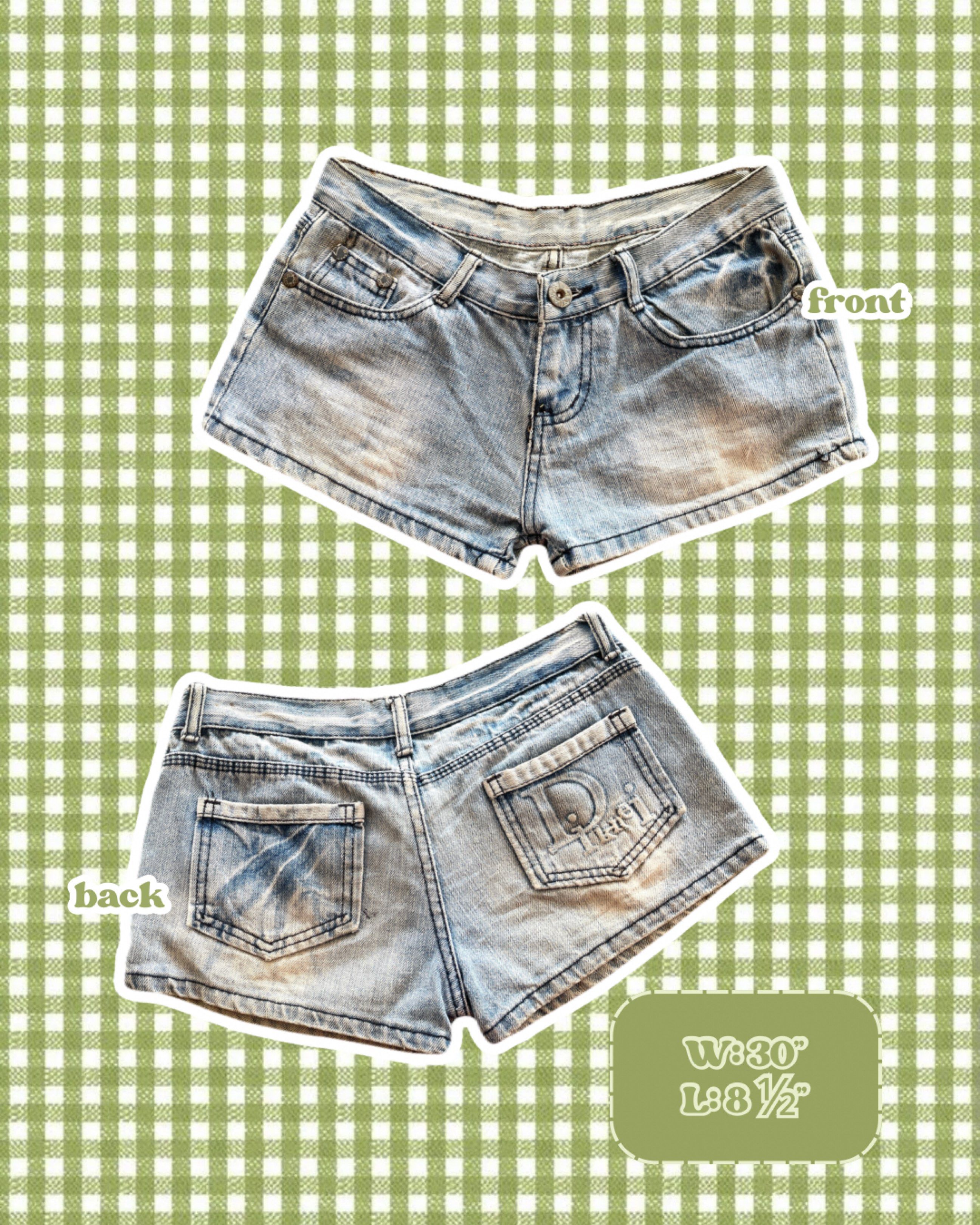 vintage y2k tops and denim short bundle (Category: Sets or Coordinates) located in Mabalacat. Submitted by r__3ft (Listing ID 1419437882, Image 2). Description: ── code: LA ♡ 𝓶𝓲𝓷𝓮: ₱130 ♡ 𝓵𝓸𝓬𝓴 (𝓪𝓾): ₱150 reminders — accessories not included (unless stated) — preloved pieces, please manage expectations | there may be flaws unnoticed by r3 — all items need washing — freebie for 2+ orders ♡ | free shipping for 10+ orders ˎˊ˗ — read rules &