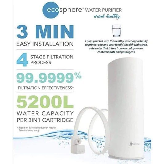 Ecosphere Water Purifier (Category: Water Purifiers & Dispensers) located in Las Pinas. Submitted by bigeyes09 (Listing ID 1419391077, Image 2). Description: Filter included, NuSkin original price 62K.