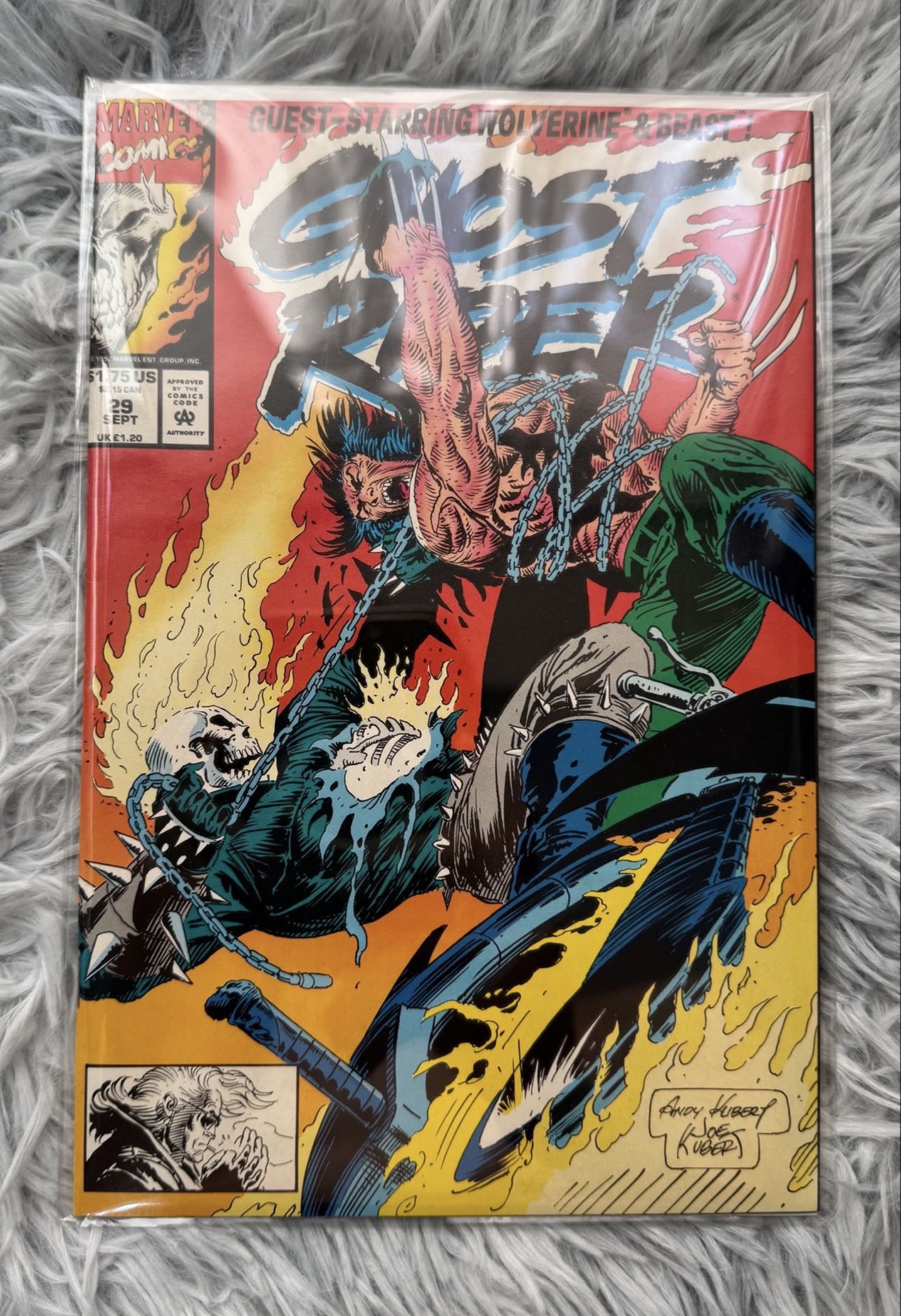 Ghost Rider #29 Marvel Comics (Category: Comics & Manga) located in Quezon City. Submitted by jedagustin (Listing ID 1419435642, Image 3). Description: FOR SALE: Ghost Rider #29 ✔️Authentic ✔️Decluttering ✔️Open to best offer ✔️Color may vary due to lighting ✔️Perfect collection for riders & Bikers ✔️Perfect collection for Wolverine fandom ✔️Cover Artist by Andy Kubert and Joe Kubert ✔️Please let us know if you have any questions ✔️Published by M