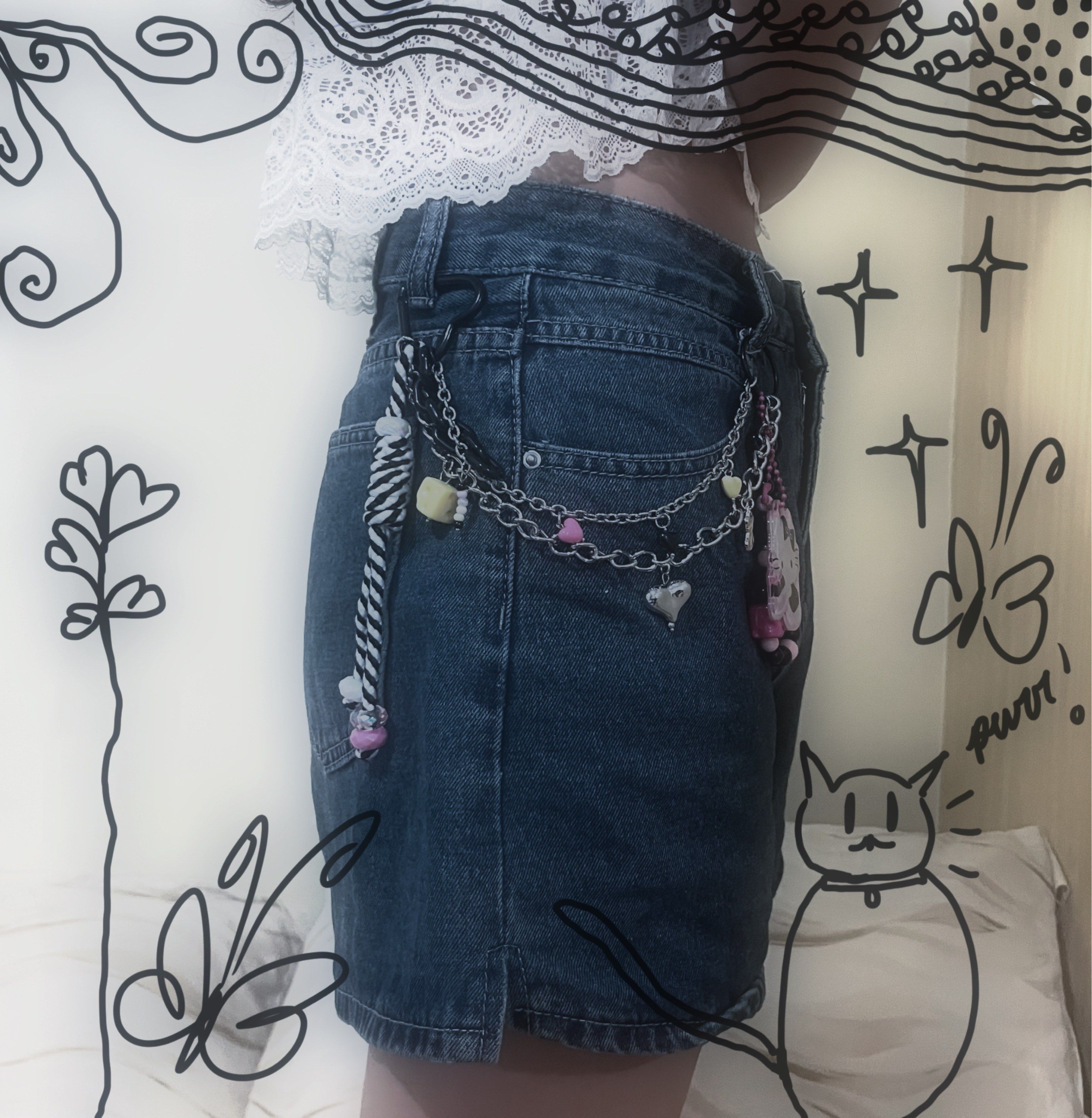 Hello Kitty Belt Chain (Category: Belts) located in Makati City. Submitted by hellogaragekitty (Listing ID 1419573155, Image 2). Description: HK BLACK & PINK CHAIN ANIK ANIK (can be used for bag or jeans) mine 379 lock 399 Reminders! ~ this item is handmade with mix of new and recycled products (specifically beads and trinkets) please set expectations accordingly 🧚🏼‍♀️ ~ color and material might differ on actual due to lighting and etc., rest a