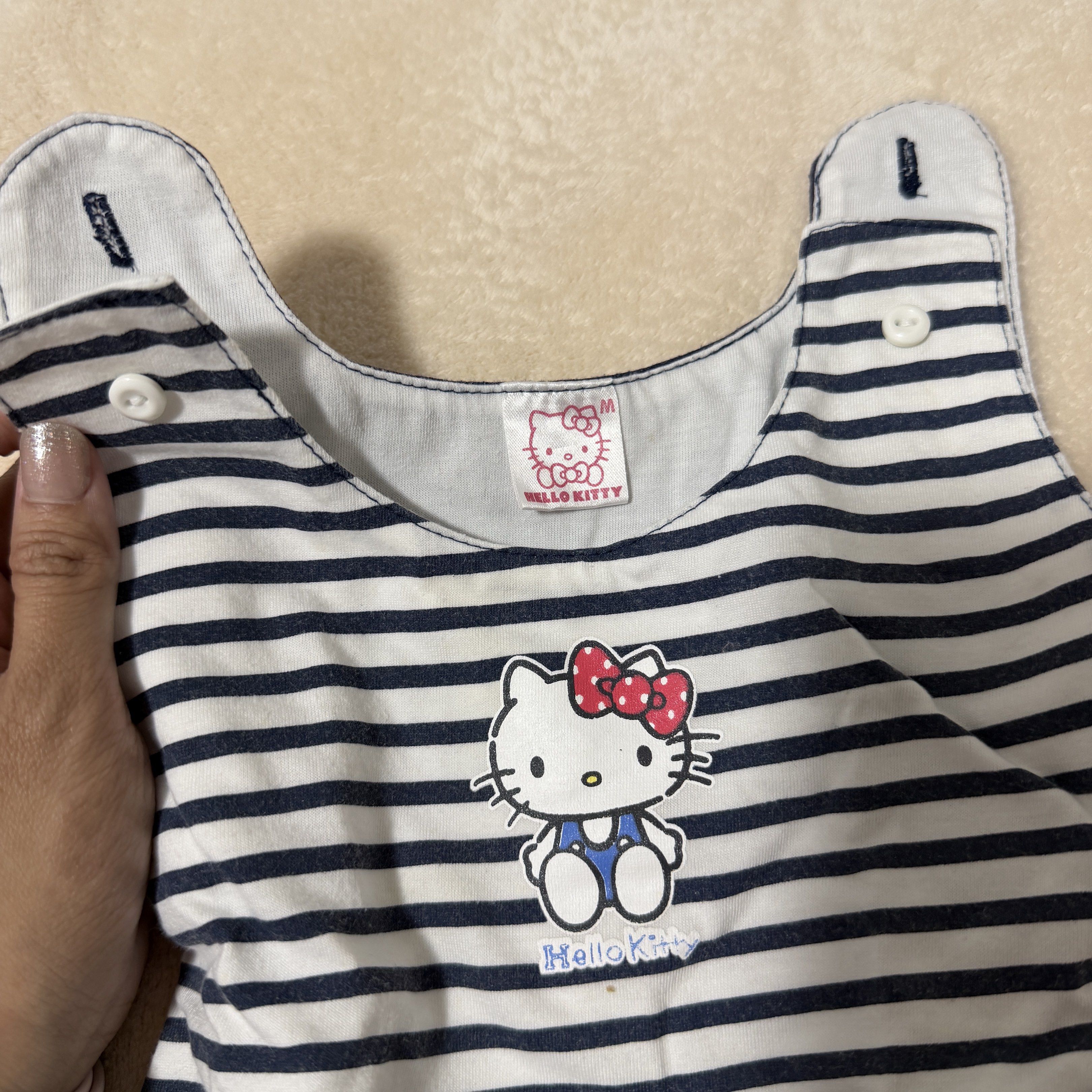 Hello Kitty Striped Dress (Category: Babies & Kids Fashion) located in Batangas. Submitted by chloclo.declutter (Listing ID 1419526445, Image 3). Description: - Adorable Kitty dress - can be a top for 2-3 yrs old Loc: Batangas Shipping via J&T.