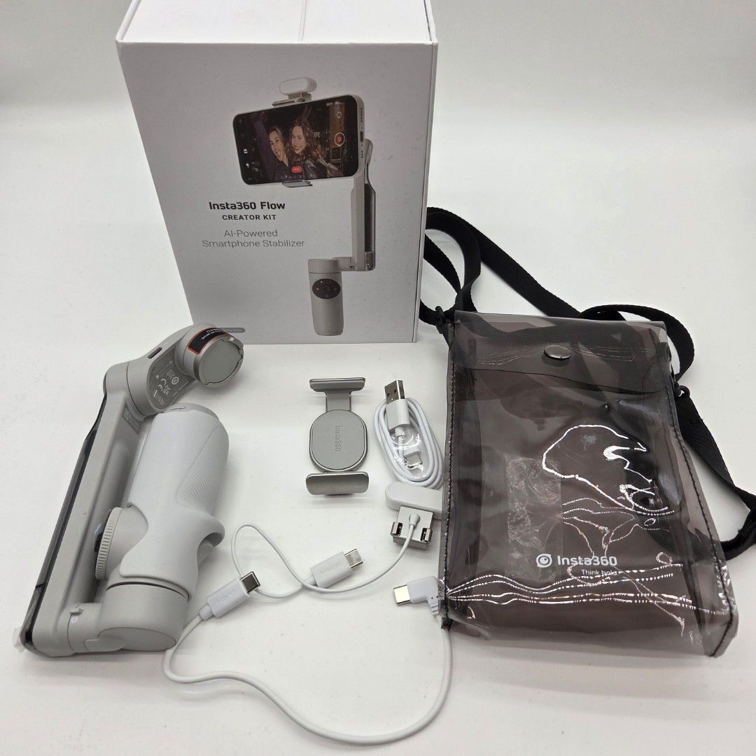 Insta360 Flow AI-Powered Smartphone Stabilizer Kit (Category: Gimbals & Stabilizers ) located in Pasig City. Submitted by rctaneo24 (Listing ID 1419393397, Image 2). Description: Selling my Insta360 Flow Creator Kit – AI-Powered Smartphone Stabilizer. Used only TWICE – still like new condition. No issues, smooth motor, all buttons and features working perfectly. RFS: No longer in use / decluttering gear. Item Details Model: Insta360 Flow – Creato