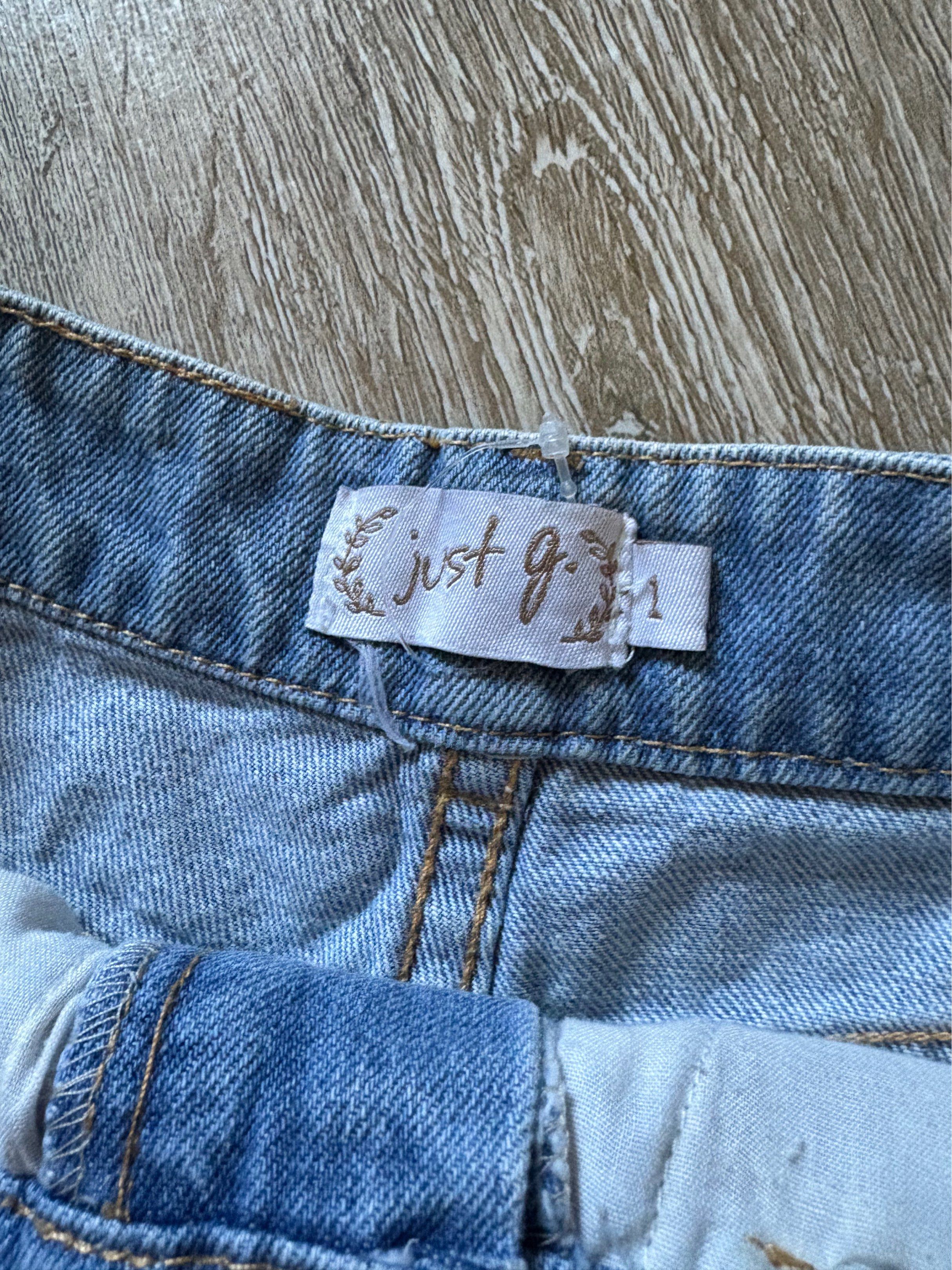 Just G Denim Shorts (Category: Shorts) located in Antipolo. Submitted by athsix (Listing ID 1419467363, Image 3). Description: - light blue denim shorts - 12.5 inches width, size 1 on tag - super high qual! used a bunch of times but still in great condition.